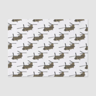 Chinook military helicopter illustration tissue paper