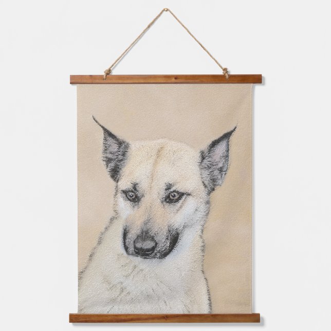 Chinook (Pointed Ears) Painting - Original Dog Art Hanging Tapestry (Front)