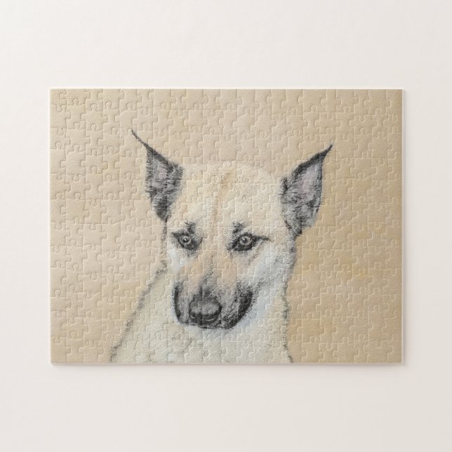 Chinook (Pointed Ears) Painting - Original Dog Art Jigsaw Puzzle (Horizontal)