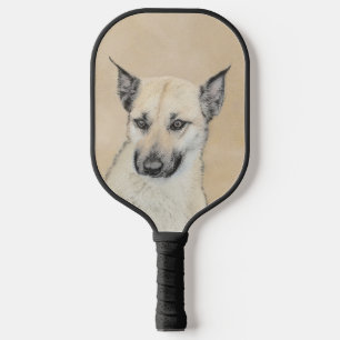 Chinook (Pointed Ears) Painting - Original Dog Art Pickleball Paddle