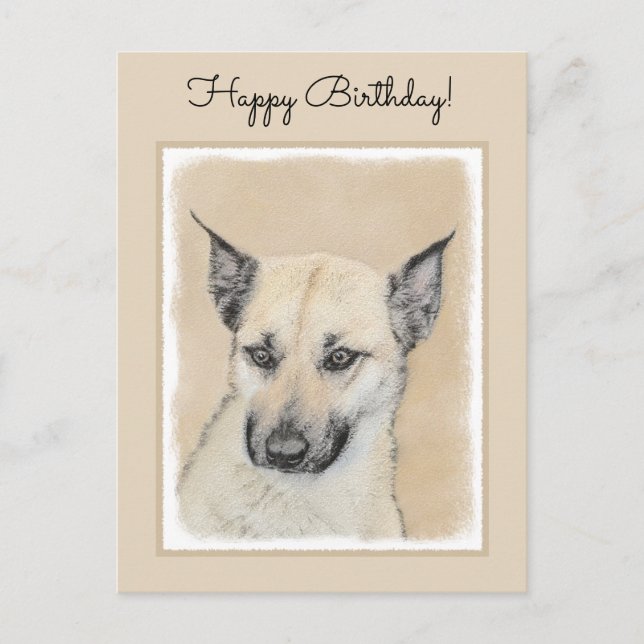 Chinook (Pointed Ears) Painting - Original Dog Art Postcard (Front)