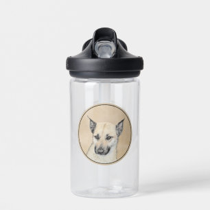 Chinook (Pointed Ears) Painting - Original Dog Art Water Bottle