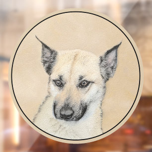 Chinook (Pointed Ears) Painting - Original Dog Art Window Cling