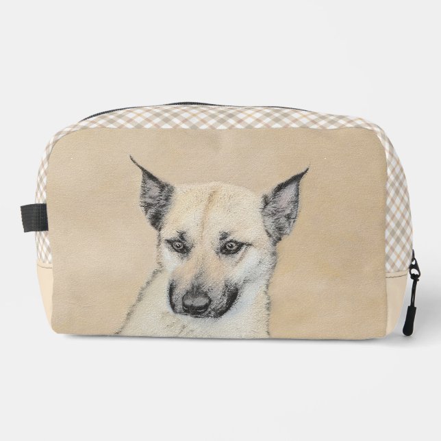 Chinook Puppy Pointed Ears Painting Pet Dog Art Dopp Kit (Front)