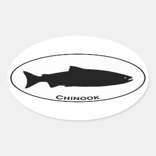 Chinook Salmon Oval Logo Sticker