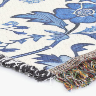 Chinoserie Floral print all-season throw blanket