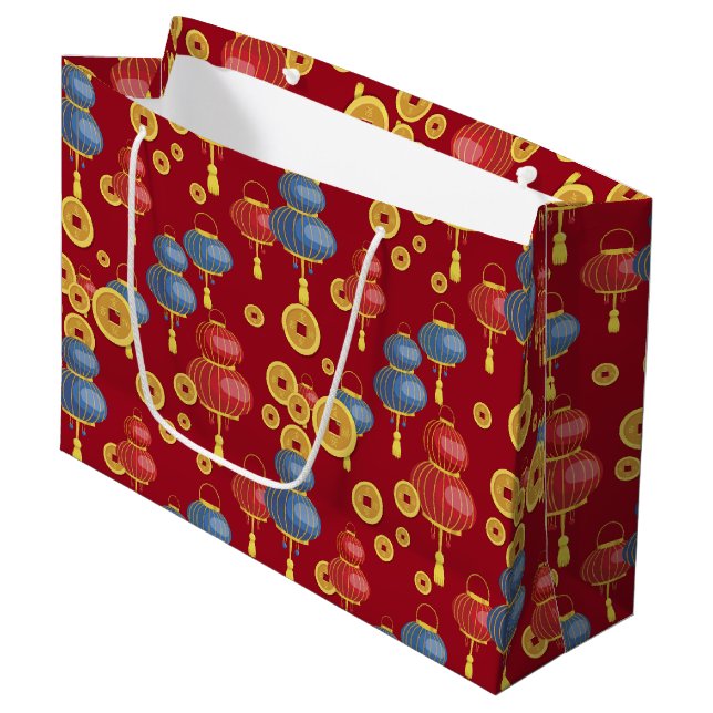 Chinses Happy New Year  Large Gift Bag (Front Angled)