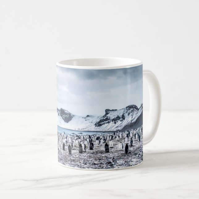 Chinstrap Penguin Colony Landscape Coffee Mug (Front Right)