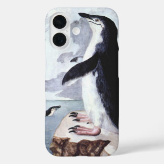 Chinstrap Penguin, Vintage Birds from Antarctica iPhone 16 Case