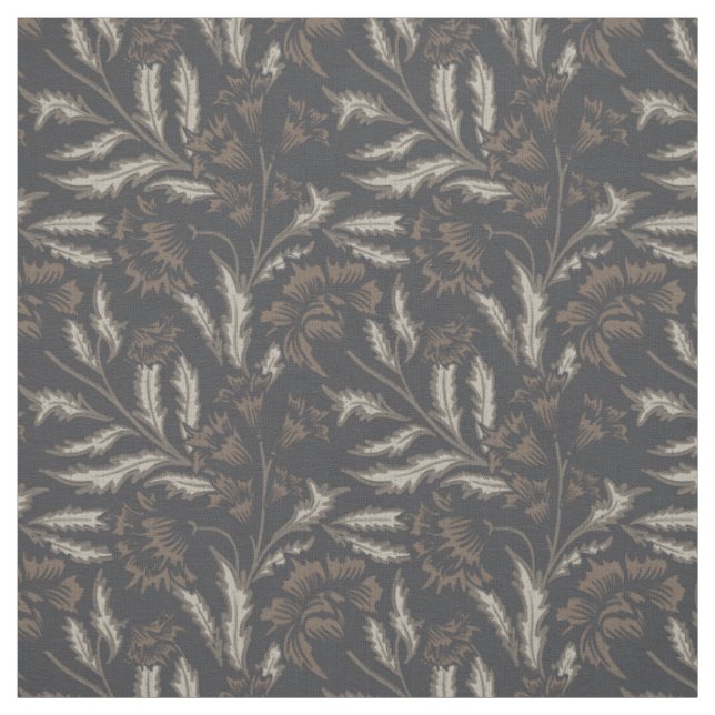 Chintz floral black monochrome fabric (Swatch)