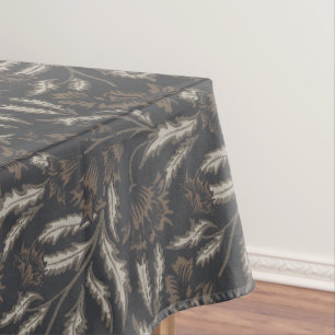 Chintz floral black monochrome tablecloth