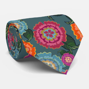 Chintz Meadow Floral Art Pattern Tie