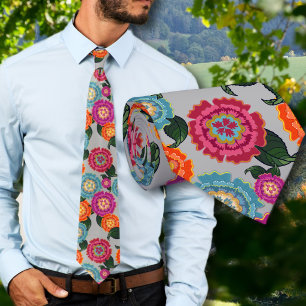 Chintz Meadow Floral Art Pattern Tie