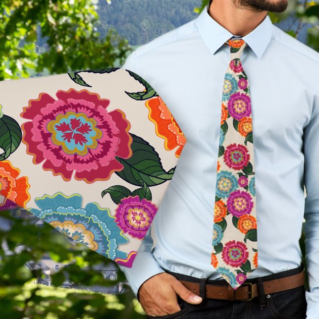 Chintz Meadow Floral Art Pattern Tie (Creator Uploaded)