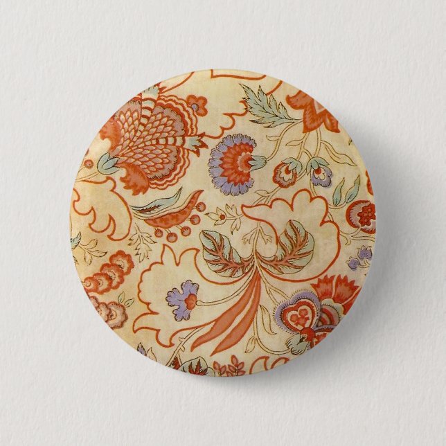 Chintz Paisley Antique Floral Pattern 6 Cm Round Badge (Front)