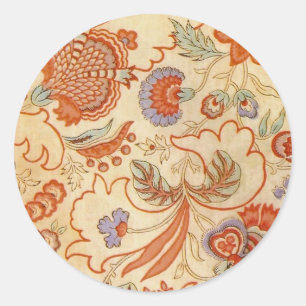 Chintz Paisley Antique Floral Pattern Classic Round Sticker