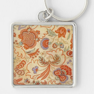 Chintz Paisley Antique Floral Pattern Key Ring