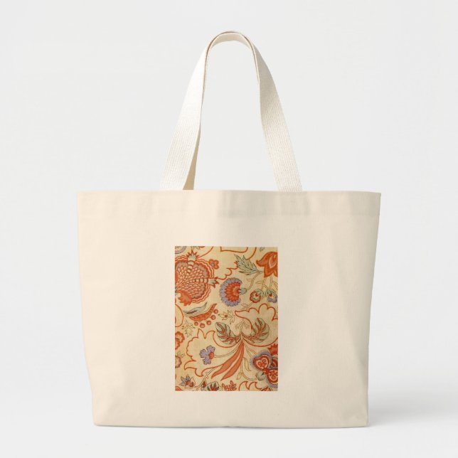 Chintz Paisley Antique Floral Pattern Large Tote Bag (Front)