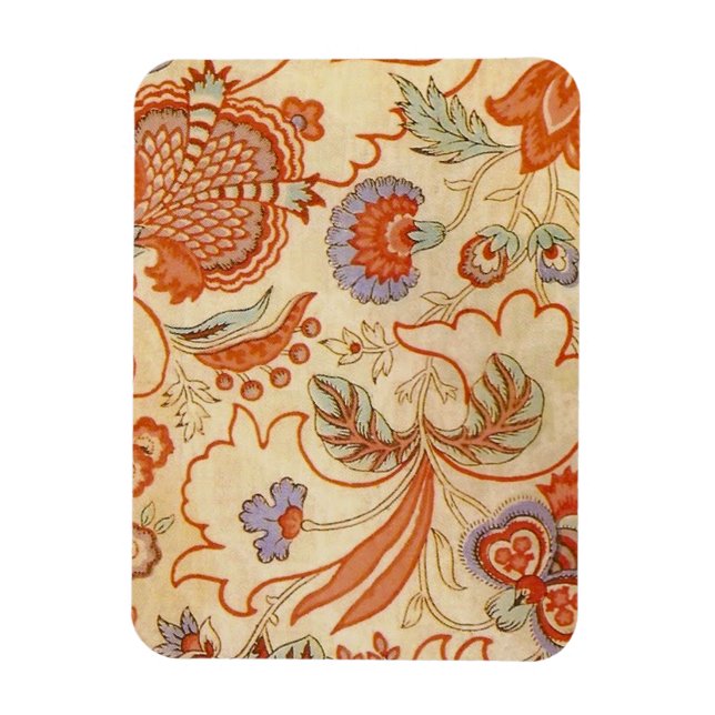 Chintz Paisley Antique Floral Pattern Magnet (Vertical)