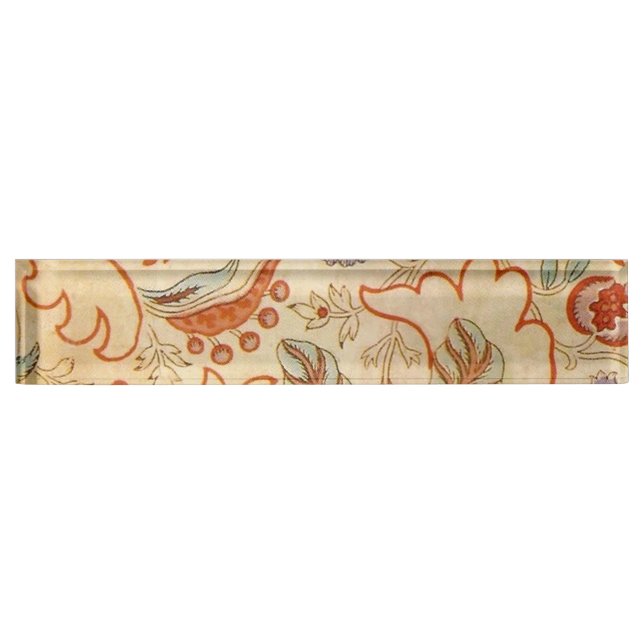 Chintz Paisley Antique Floral Pattern Nameplate (Front)
