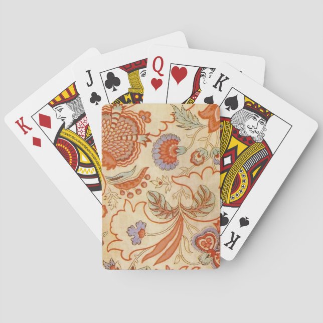 Chintz Paisley Antique Floral Pattern Playing Cards (Back)