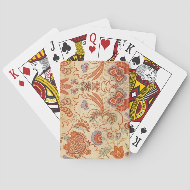Chintz Paisley Antique Floral Pattern Playing Cards (Back)