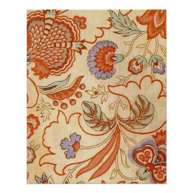 Chintz Paisley Antique Floral Pattern Poster (Front)