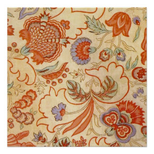 Chintz Paisley Antique Floral Pattern Poster
