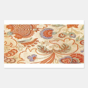 Chintz Paisley Antique Floral Pattern Rectangular Sticker