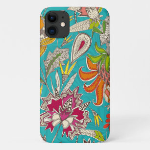 chintz pop turquoise iPhone 11 case