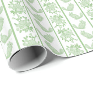 Chintzy Chinchilla Wrapping Paper (Green) 