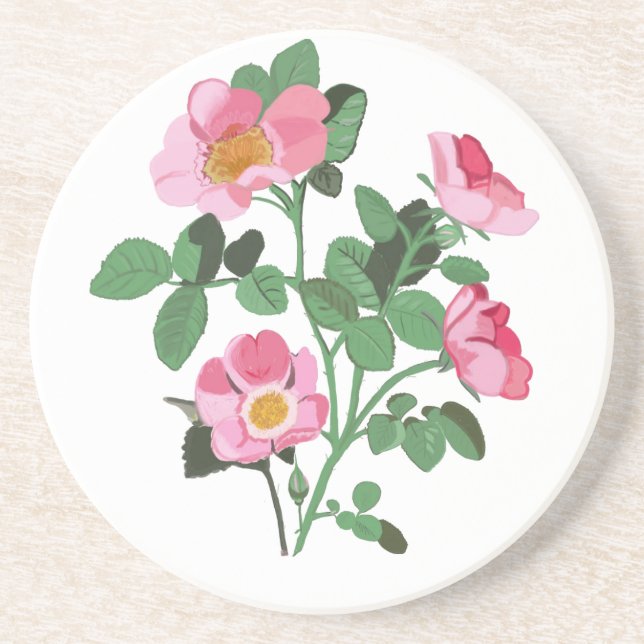 Chintzy Dark Pink Wild Rose Coaster (Front)