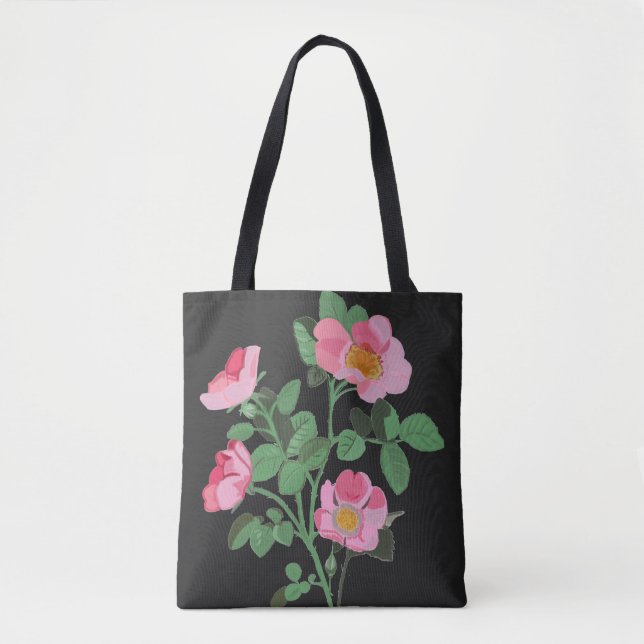 Chintzy Dark Pink Wild Rose Tote Bag (Front)