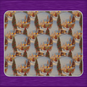 Chintzy Village Christmas Tree Snow Globe Pattern Mouse Mat