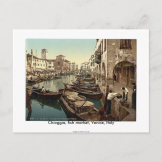 Chioggia, fish market, Venice, Italy 1890's Postcard