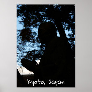 Chion-in temple statue silhouette, Kyoto, Japan Poster