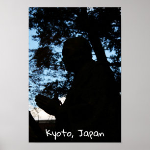 Chion-in temple statue silhouette, Kyoto, Japan Poster
