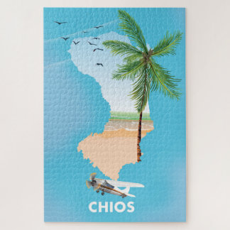 Chios Greece illustrated map. Jigsaw Puzzle