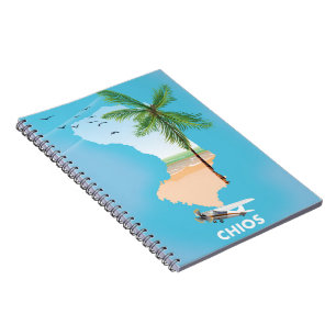 Chios Greece illustrated map. Notebook