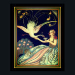 Chiostri Art Deco "Girl & Peacock" Print<br><div class="desc">Vibrantly beautiful,  Art Deco Print,  "Girl & Peacock"  by Sophia Chiostri</div>