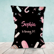 Chip Bag Candyland Black Party Favour Bag