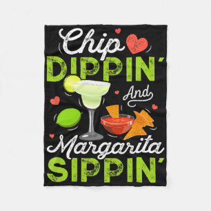 Chip Dippin' And Margarita Sippin' Funny Cinco De Fleece Blanket