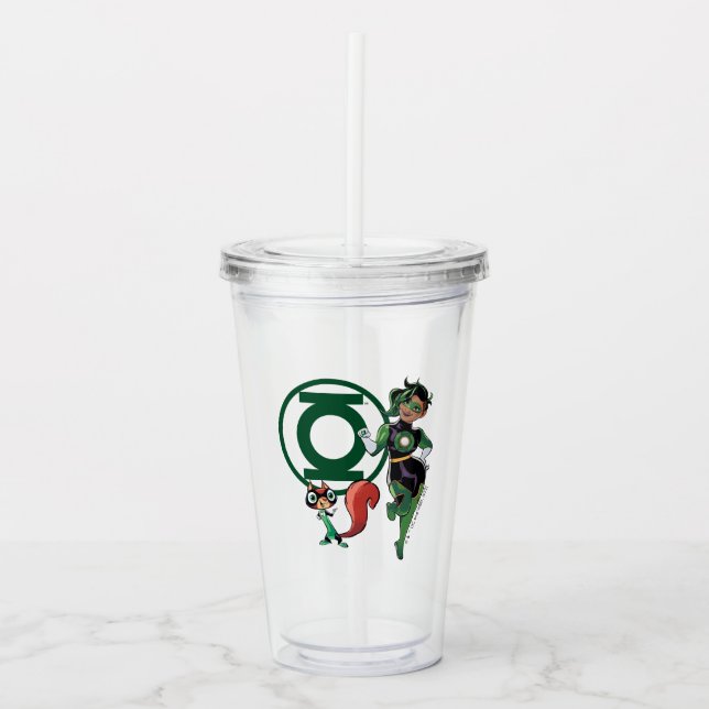 Chip & Green Lantern Acrylic Tumbler (Front)