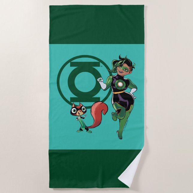Chip & Green Lantern Beach Towel (Front)