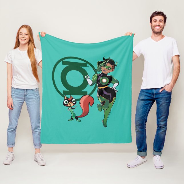 Chip & Green Lantern Fleece Blanket (In Situ)