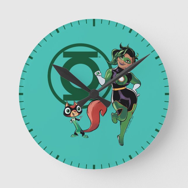 Chip & Green Lantern Round Clock (Front)