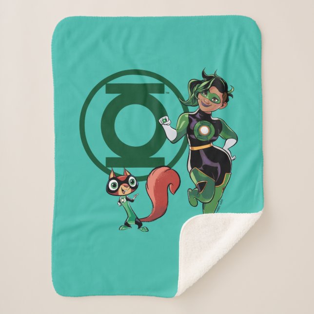 Chip & Green Lantern Sherpa Blanket (Front)