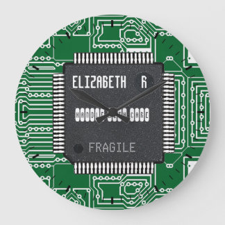 Chip On Printed Circuit Board With Your Name Large Clock
