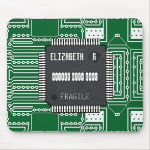 Chip On Printed Circuit Board With Your Name Mouse Mat