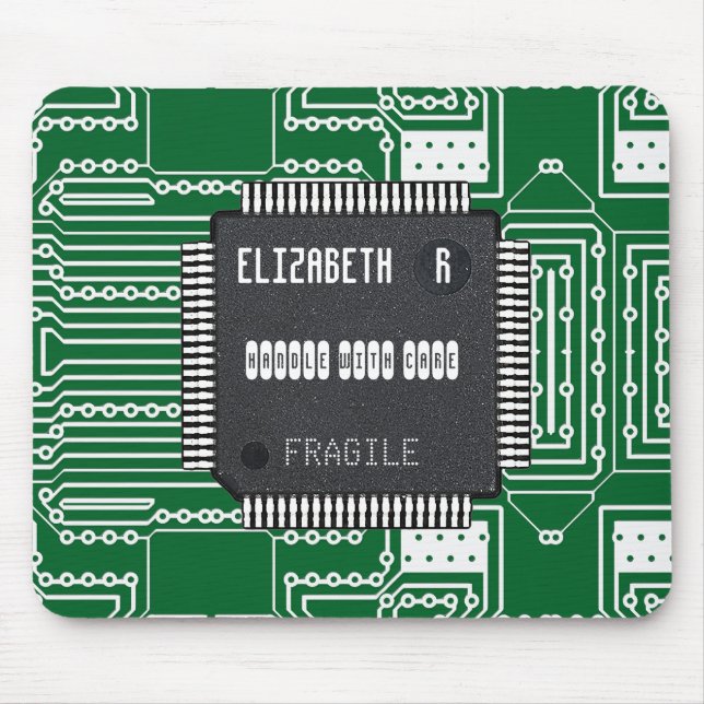 Chip On Printed Circuit Board With Your Name Mouse Mat (Front)